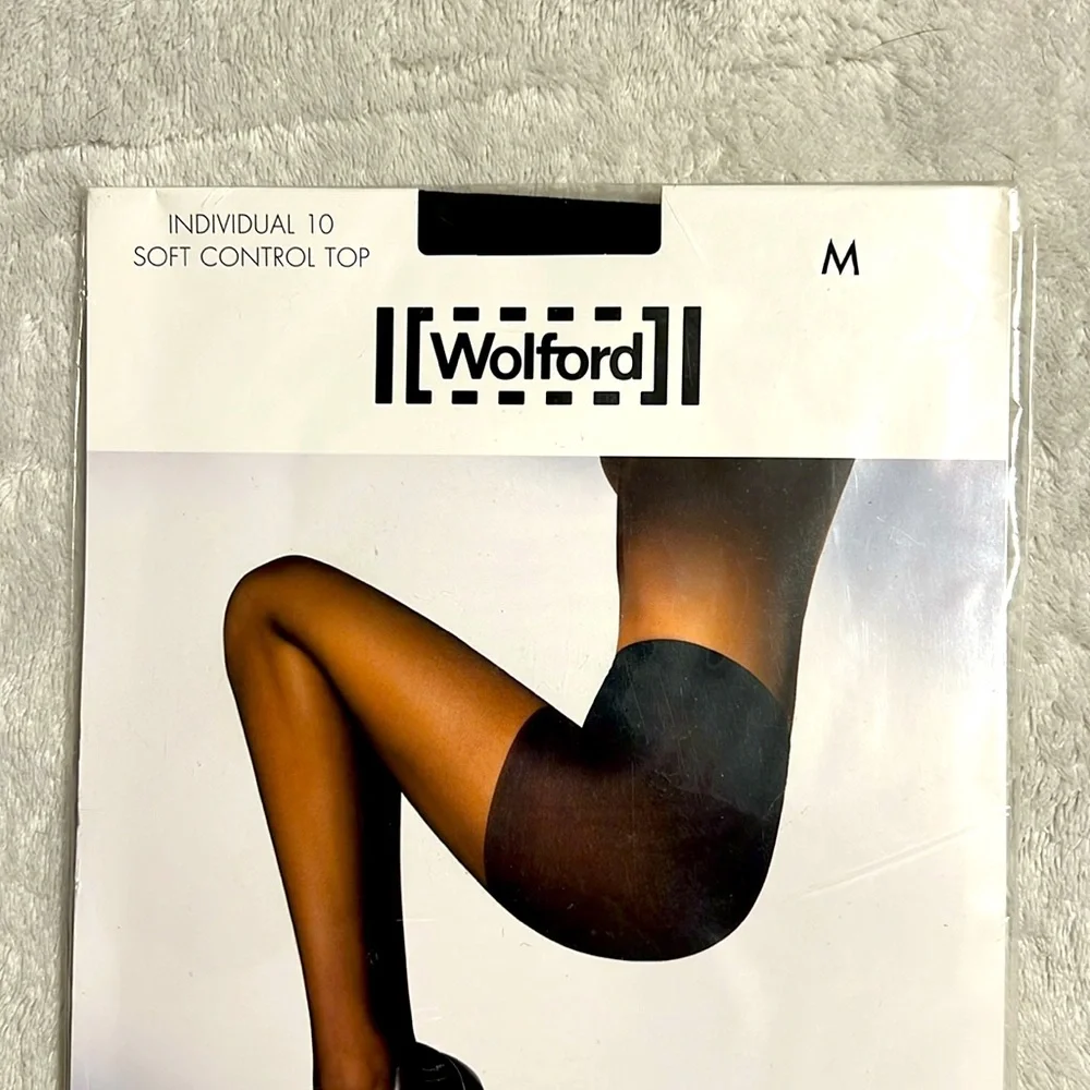 Wolford Individual 10 Black Soft Control Top Tights. Sizes Medium
